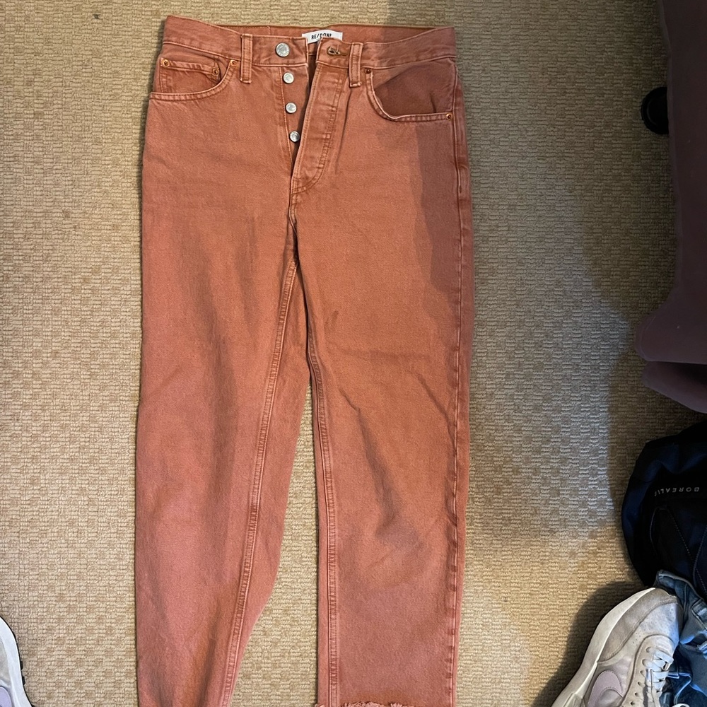 Redone burnt orange jeans